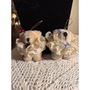 Mini Plush Teddy Bear Angel Ornament